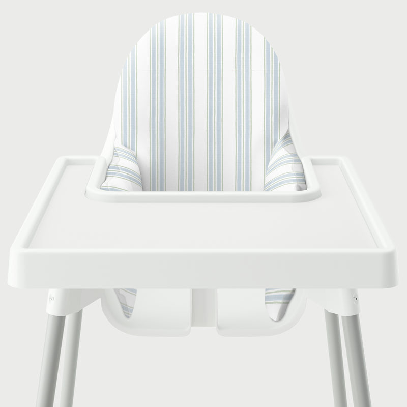 Highchair Cushion Cover - Blue and Green Anderson Stripe