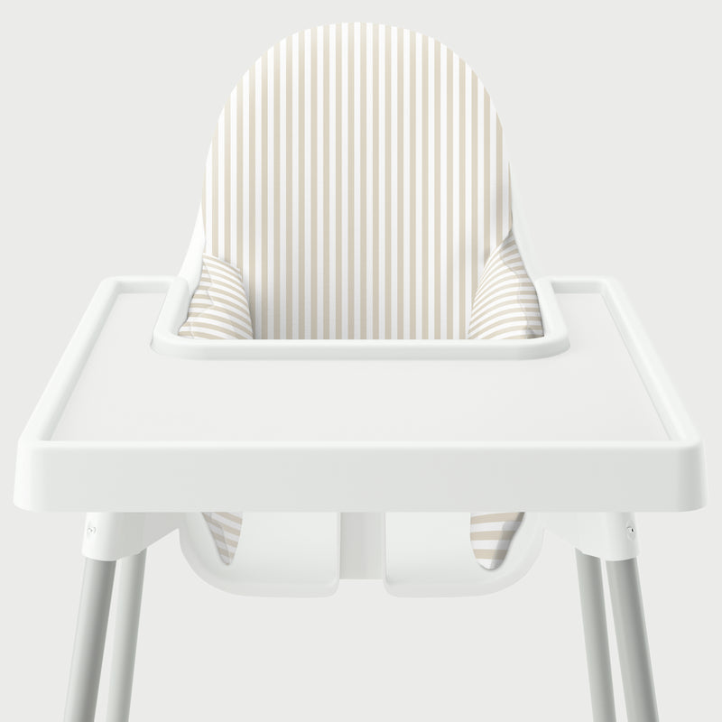 Highchair Cushion Cover - Beige Candy Stripe