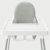 Highchair Cushion Cover - Bone Stripes on Sage
