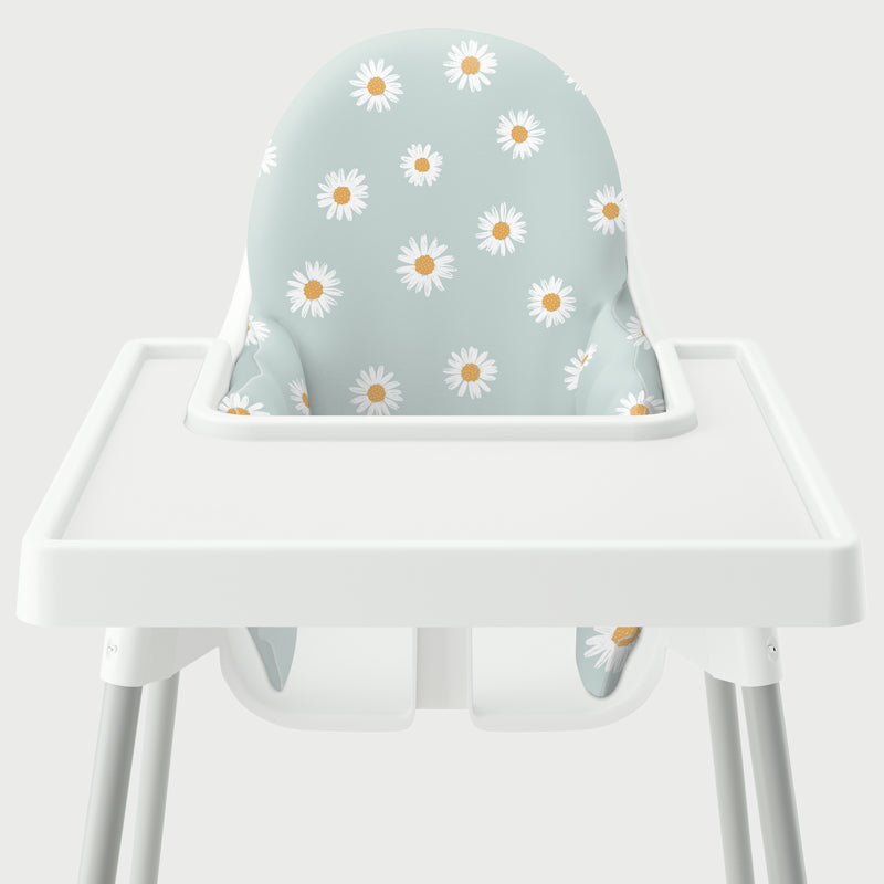 Highchair Cushion Cover - Sky Blue Daisies