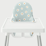Highchair Cushion Cover - Sky Blue Daisies