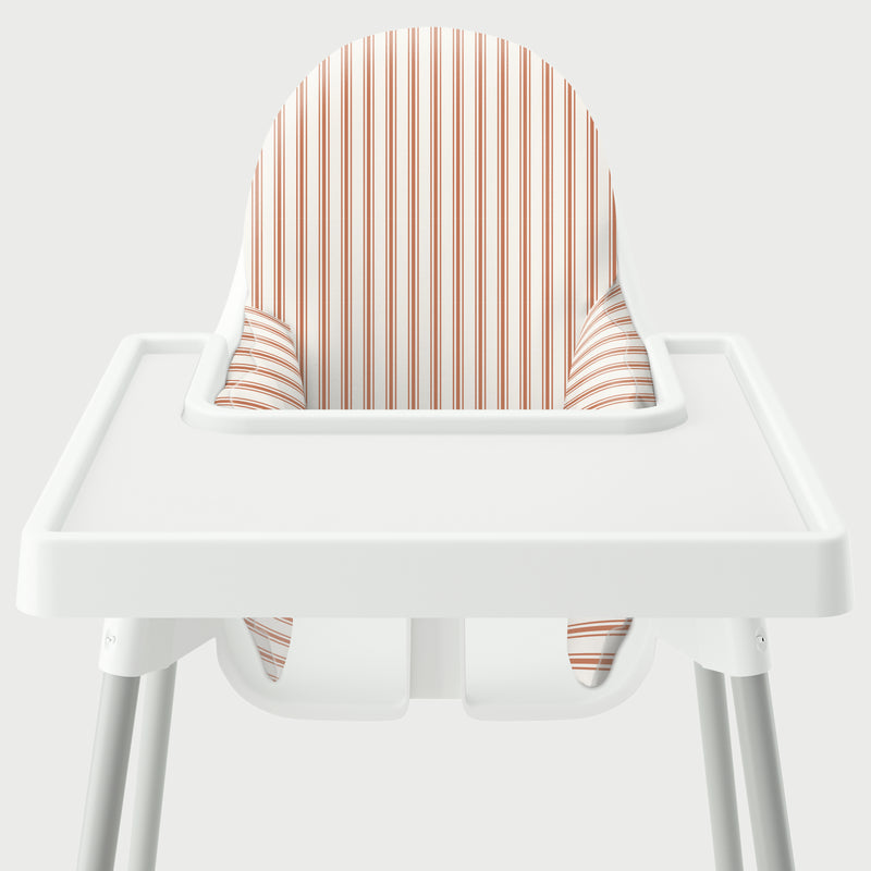 Highchair Cushion Cover - Rust Beach Stripes