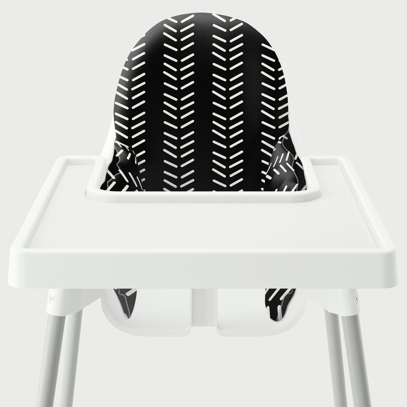 Highchair Cushion Cover - Dark Vertical Mudcloth
