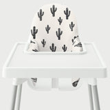 Highchair Cushion Cover - Black Cactus