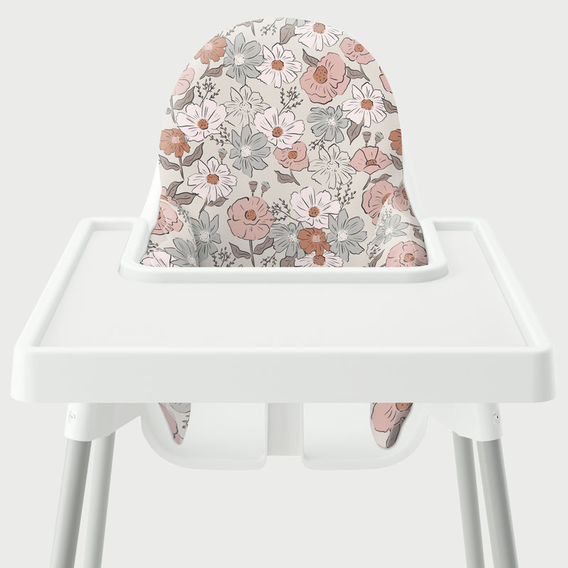 Highchair Cushion Cover - Poppy and Cosmos