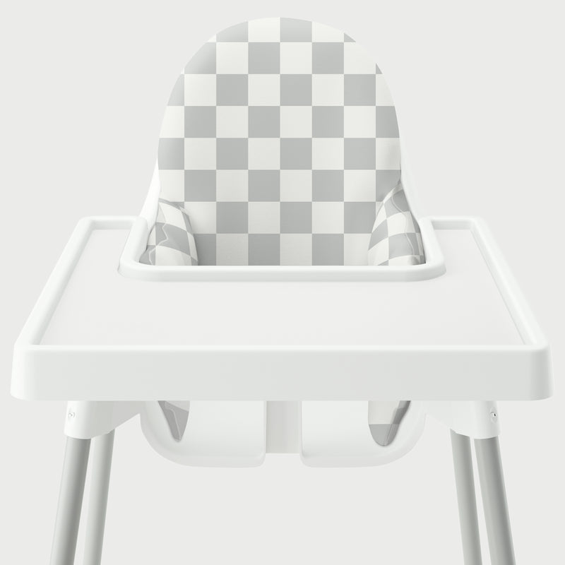 Highchair Cushion Cover - Grey Check It Out