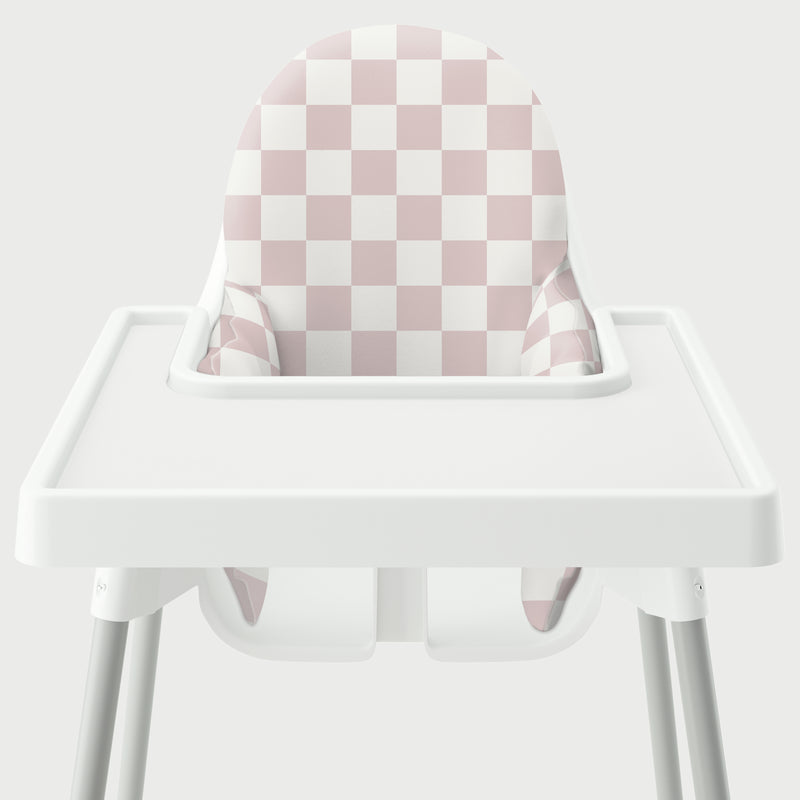 Highchair Cushion Cover - Mauve Check It Out
