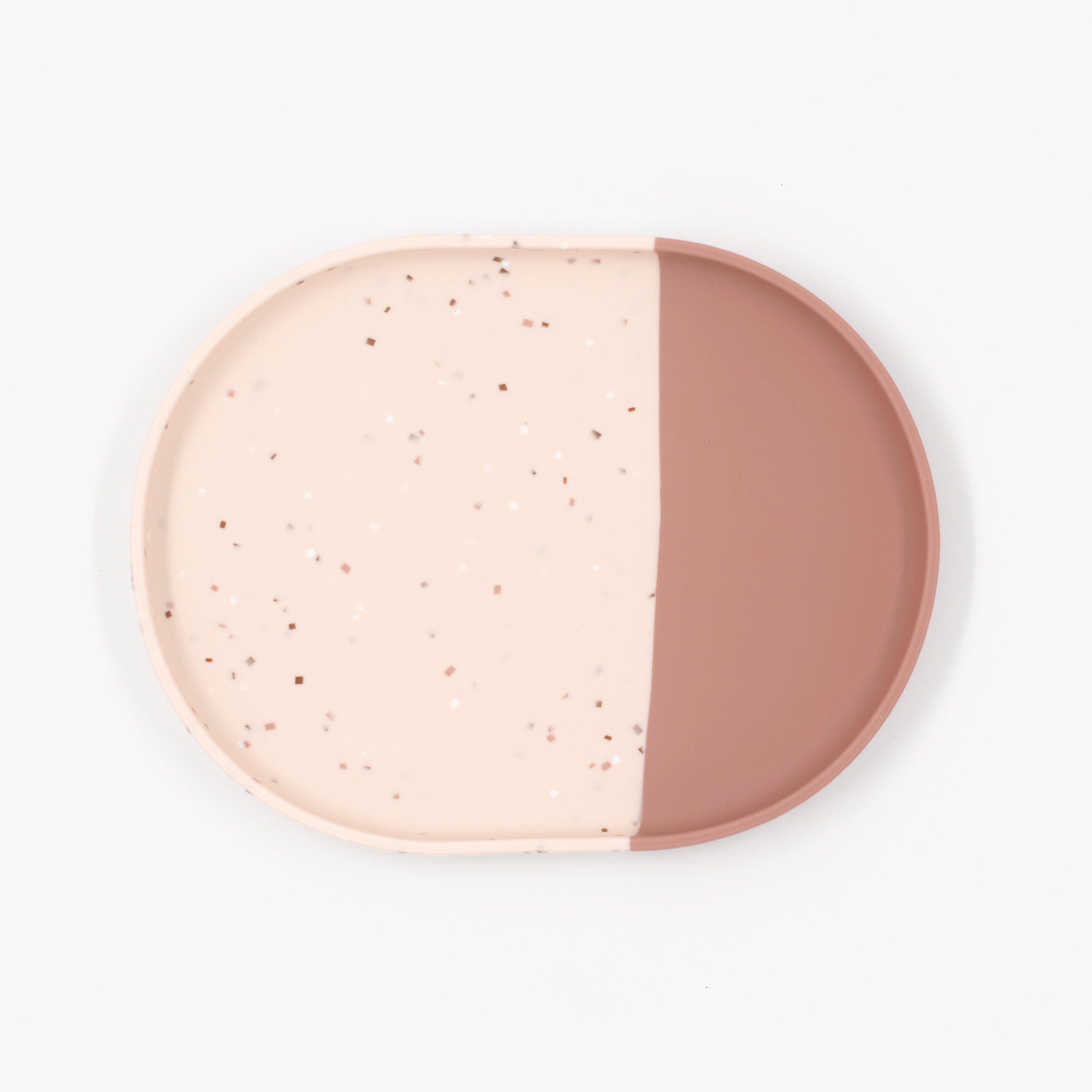 Silicone Plate - Pale Terracotta/Blush Speckle
