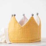 Birthday Crown with GREY Pompoms