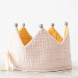 Birthday Crown with GREY Pompoms