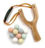 Wooden Toy Slingshot in Pastel Colors