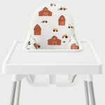 Highchair Cushion Cover - Red Barns and Tractors
