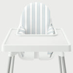Highchair Cushion Cover - Blue and Green Anderson Stripe
