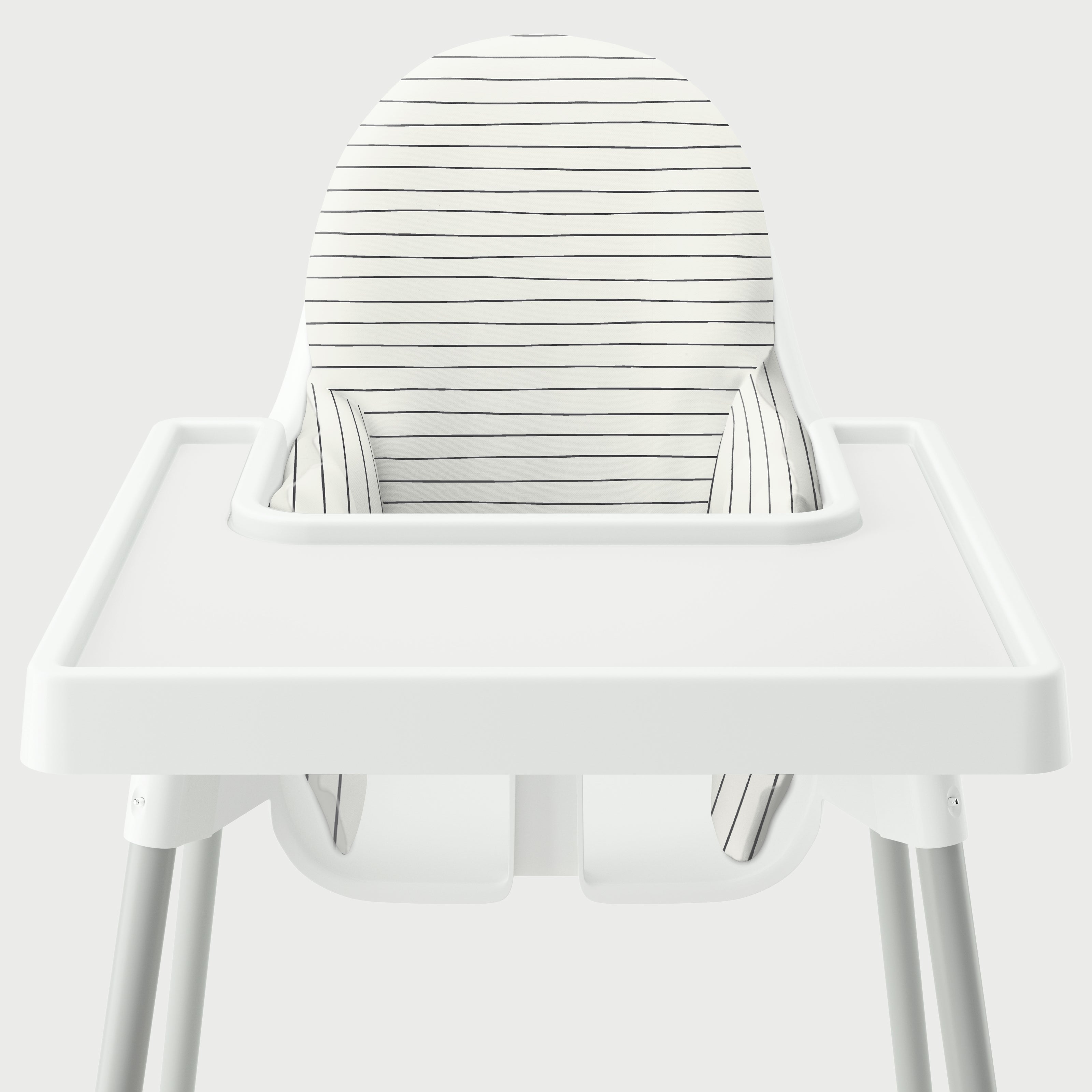 Highchair Cushion Cover - Ash Black Lines