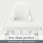Less Than Perfect: White Vegan Leather Cushion Cover