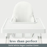 Less Than Perfect: White Vegan Leather Cushion Cover