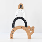 Bamboo Nesting Bear - Wooden Stacker Puzzle Toy