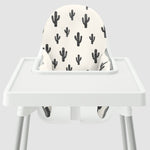 Highchair Cushion Cover - Cotton Black Cactus