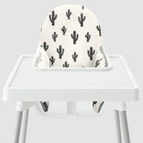 Highchair Cushion Cover - Cotton Black Cactus