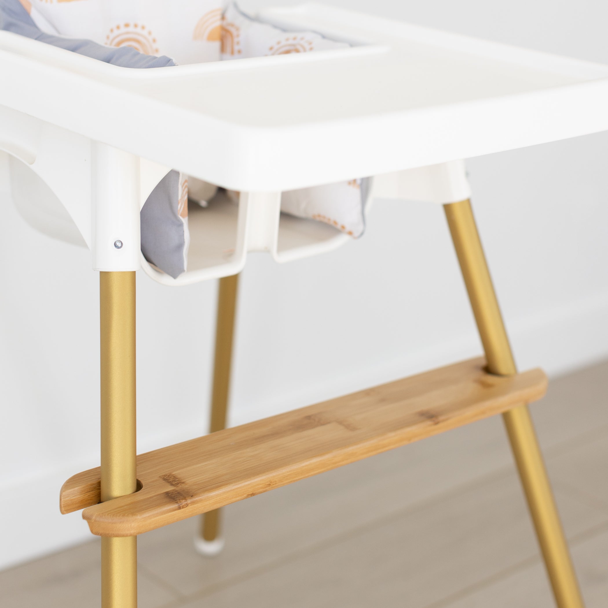 TLBB High Chair Footrest, Adjustable Height Natural Bamboo Baby Highchairs Pedal, Suitable for IKEA Antilop High Chair Footstool (A)